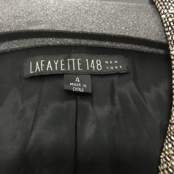 Lafayette 148 Brown Grey Tweed Office Blazer Sz 4 - Picture 4 of 5